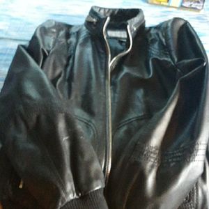 Leather biker jacket